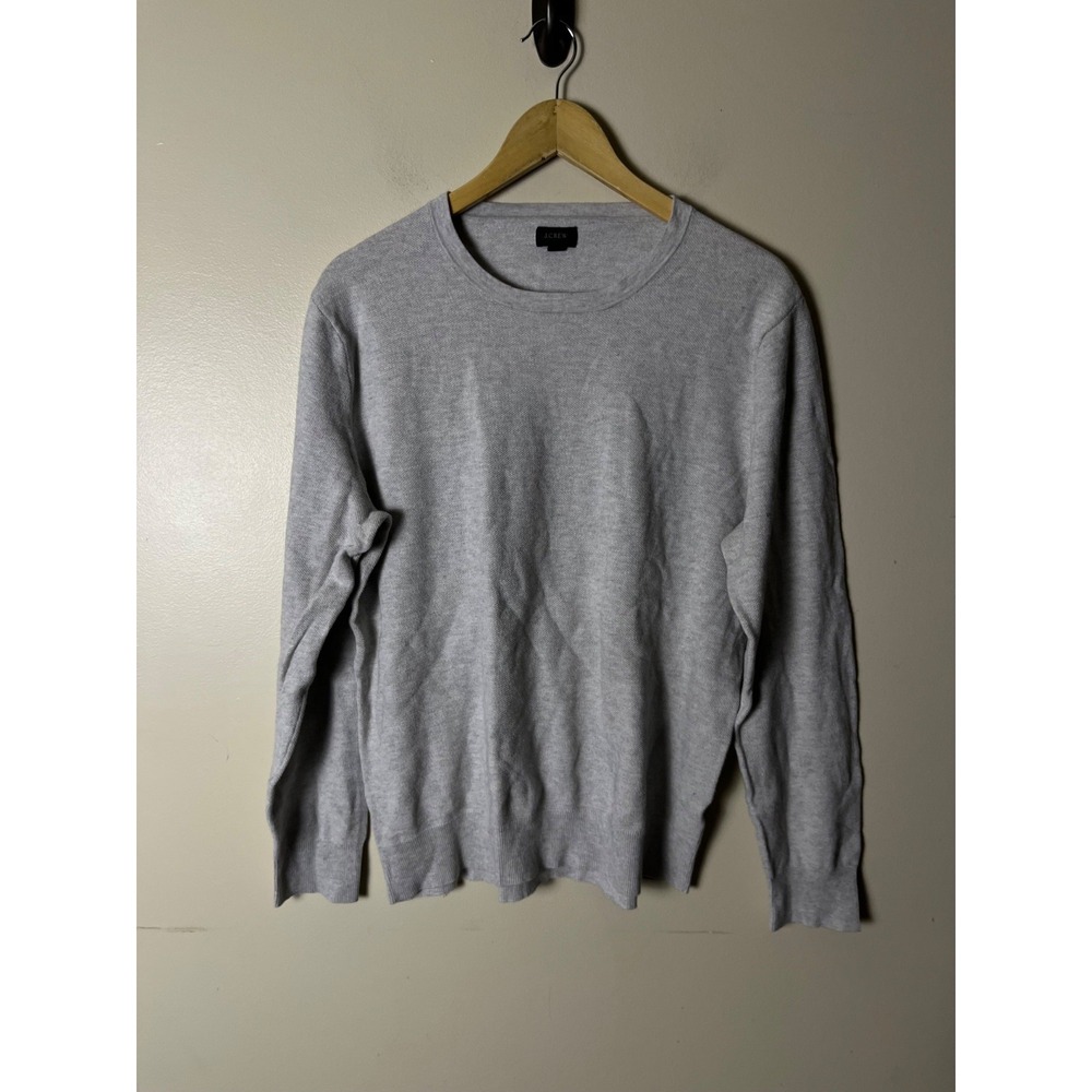 J.Crew Crewneck Sweater Womens L Gray Cotton Cashmere Blend